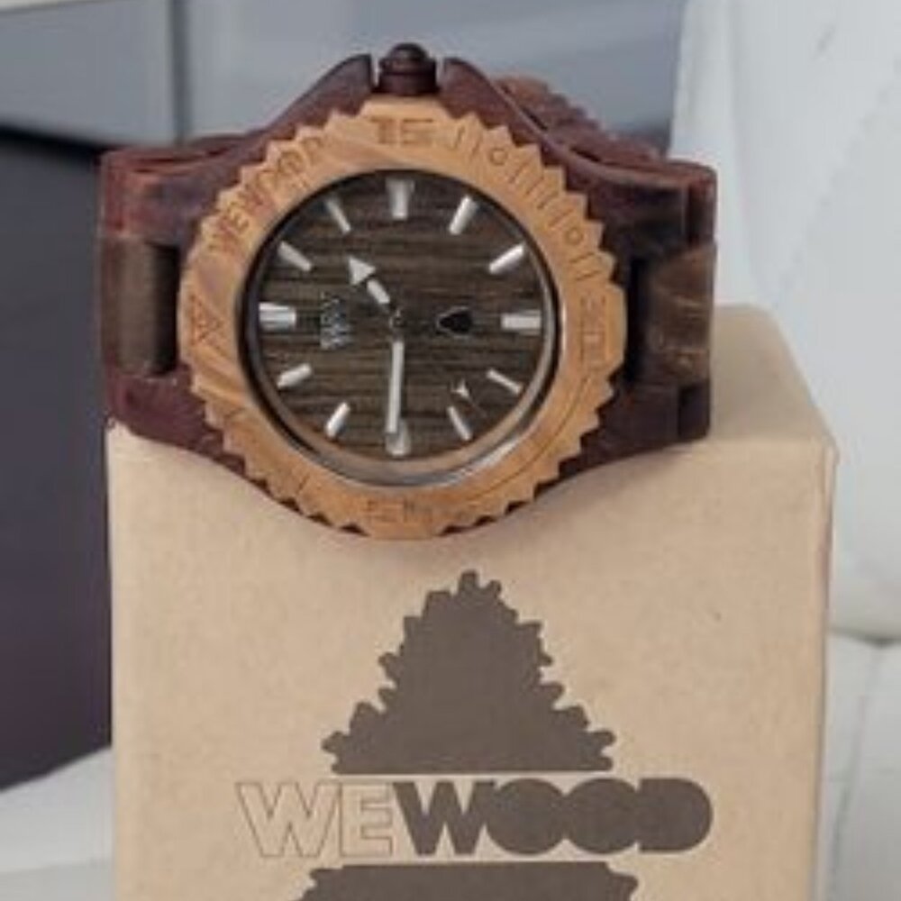 Wewood Date Maple/Army Wooden Watch/Brown/Wood/ Brand NEW! Never Used!